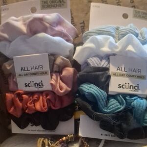 Scunci All Hair Scrunchies - Pink, Blue, Black, White, Brown